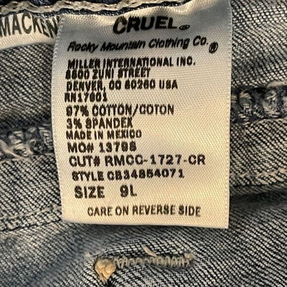 Cruel Womens Mackenna Denim Jeans Low Rise Bootcut Faded Blue Wash Flared 9 Long - Picture 6 of 9